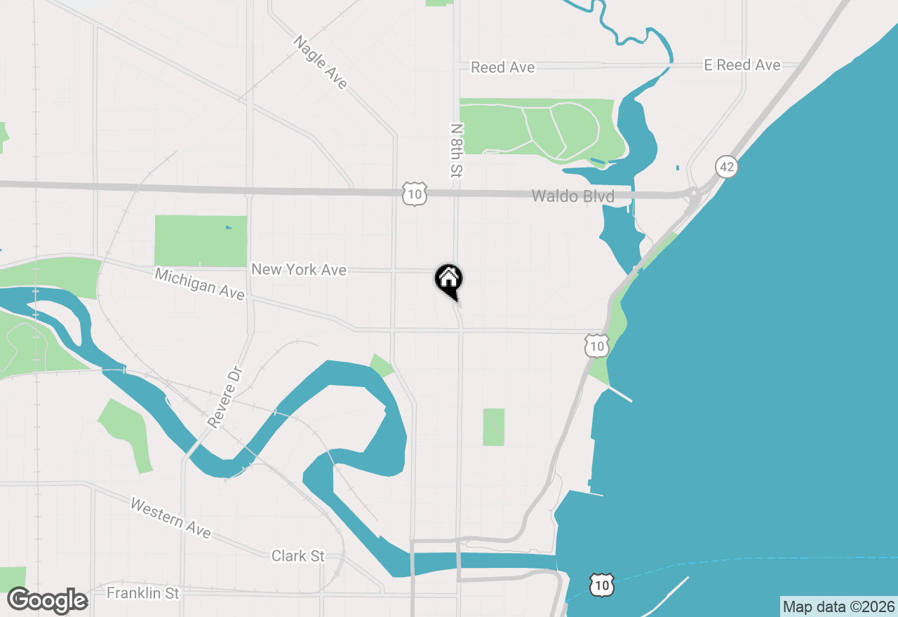 Map of 820 N 8th St, Manitowoc, WI 54220