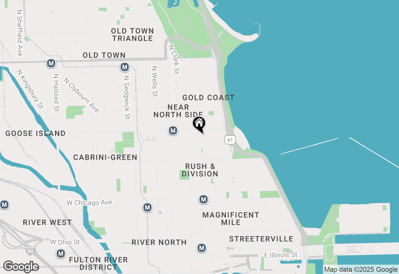 Map of 4 E Elm Street #13S, Chicago, IL 60611