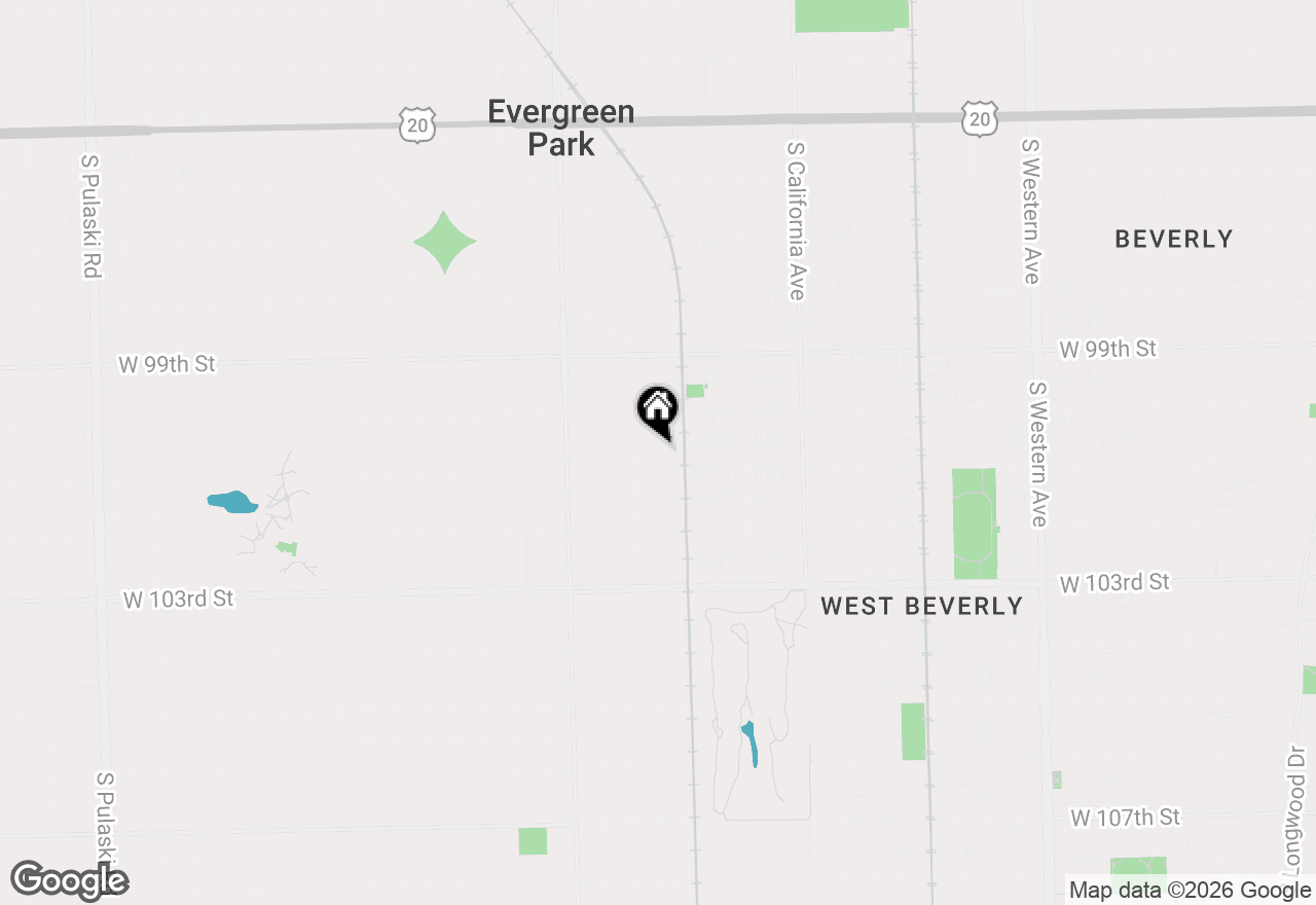 Map of 3032 W 100th Place, Evergreen Park, IL 60805