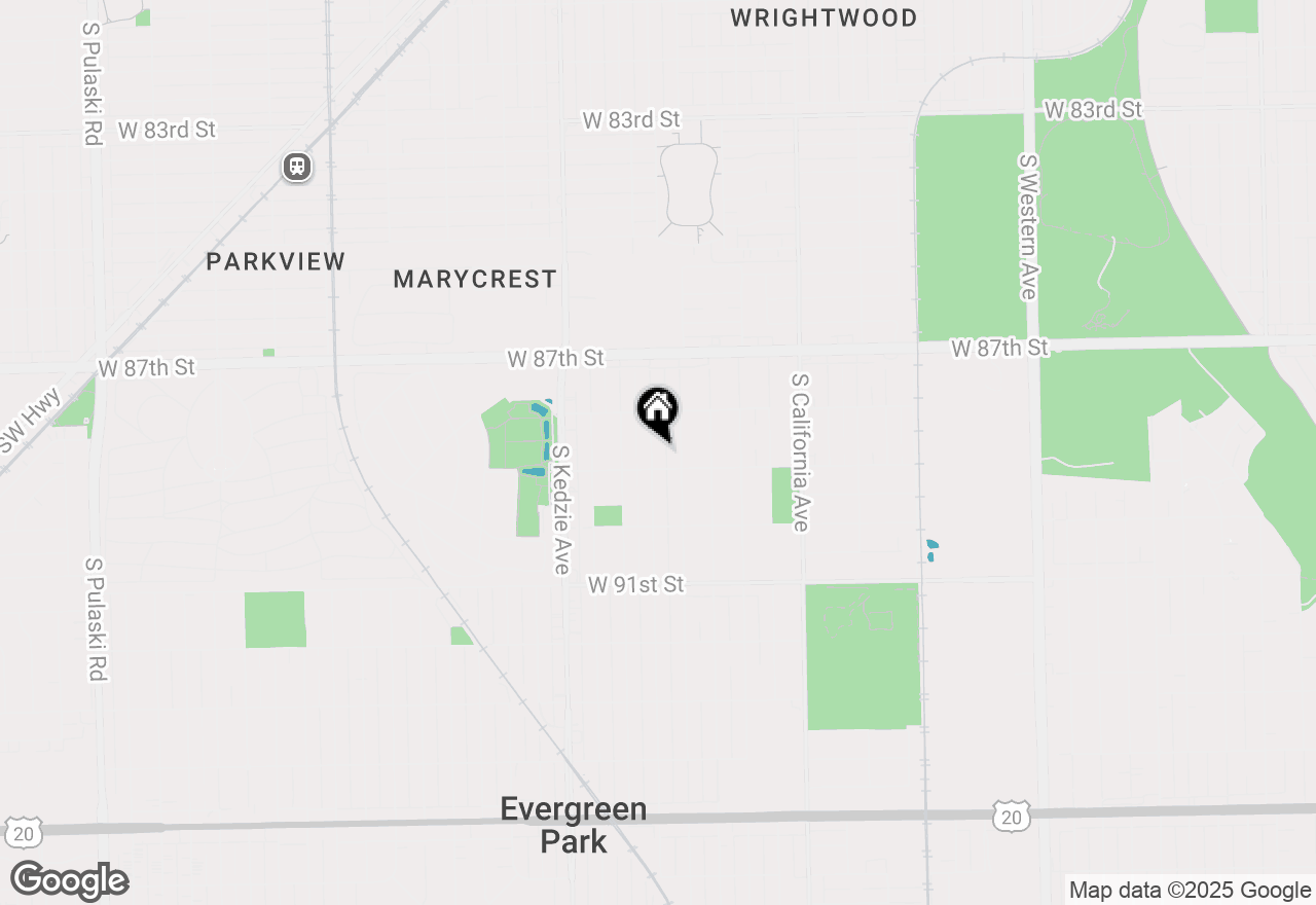 Map of 8841 S Utica Street, Evergreen Park, IL 60805