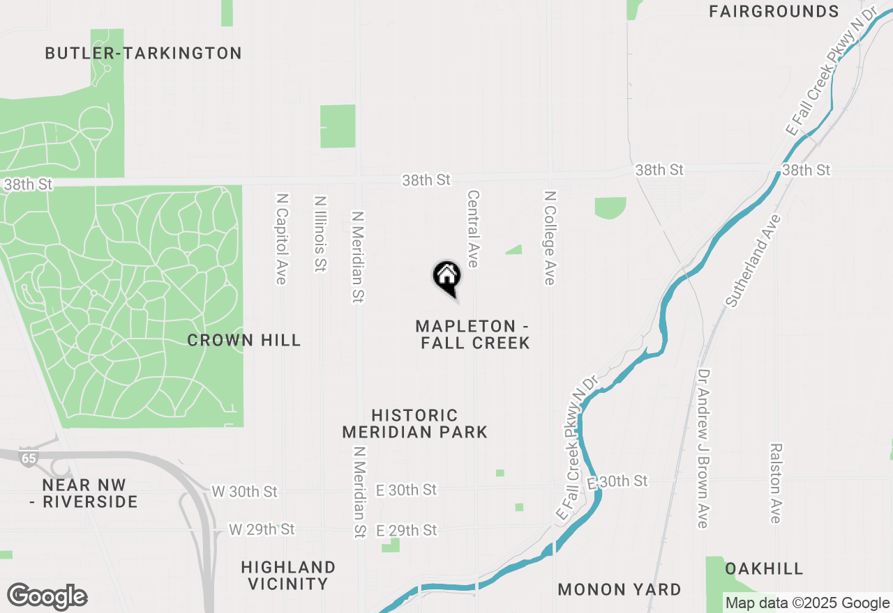 Map of 3445 N Washington Boulevard, Indianapolis, IN 46205