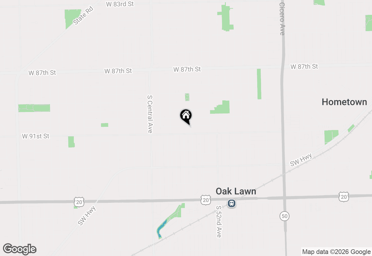 Map of 5361 Otto Place, Oak Lawn, IL 60453