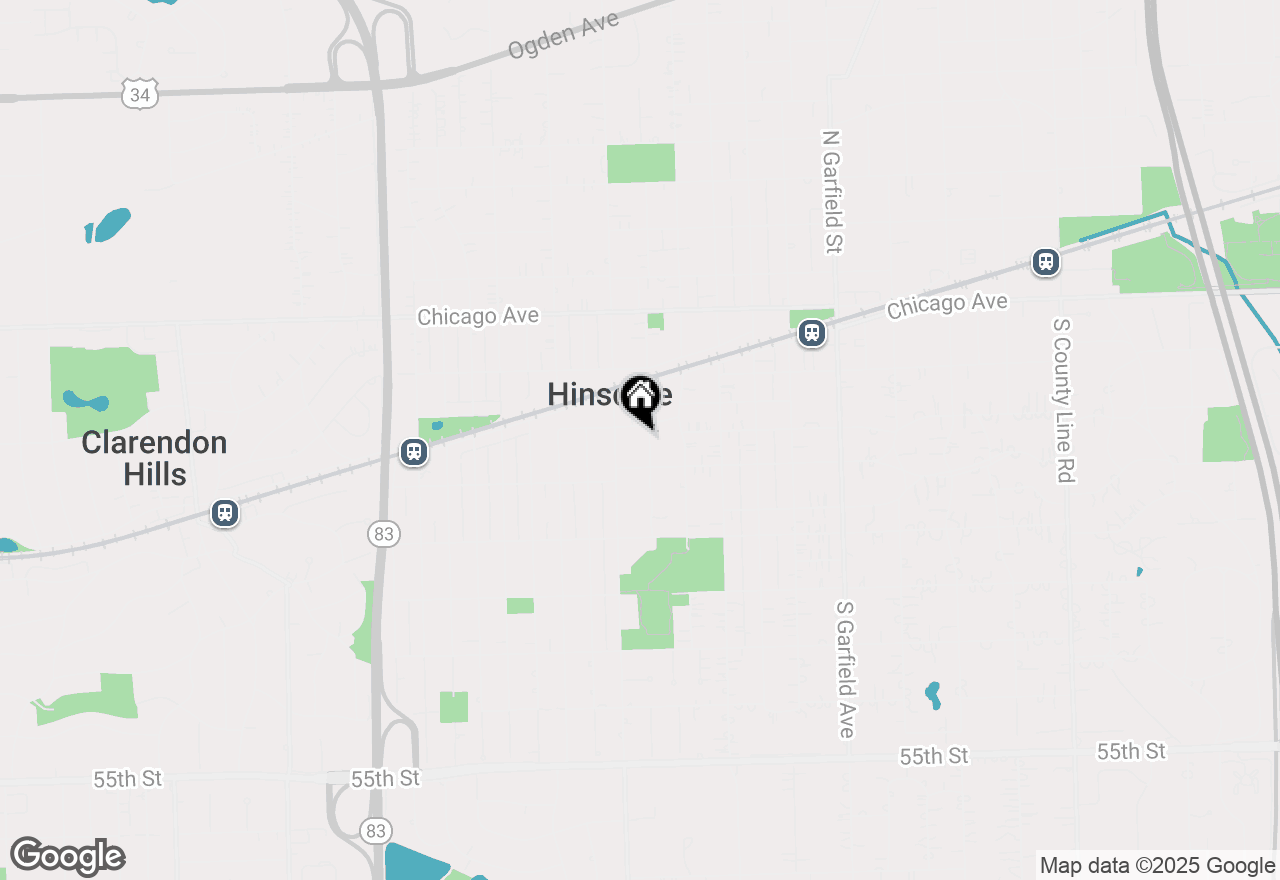 Map of 214 S Clay Street, Hinsdale, IL 60521