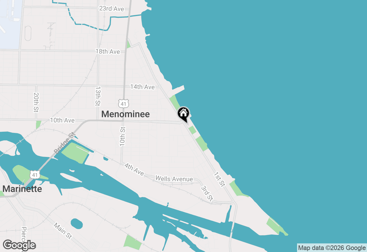 Map of 949 1st St, Menominee, MI 49858