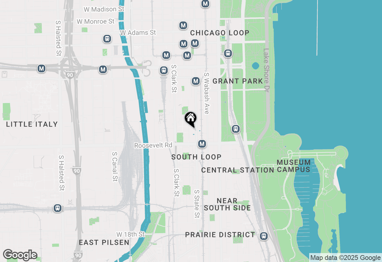 Map of 1143 S Plymouth Court #407, Chicago, IL 60605