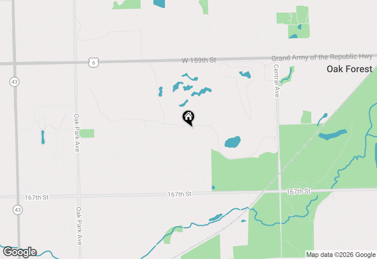 Map of 6121 James Street, Tinley Park, IL 60477
