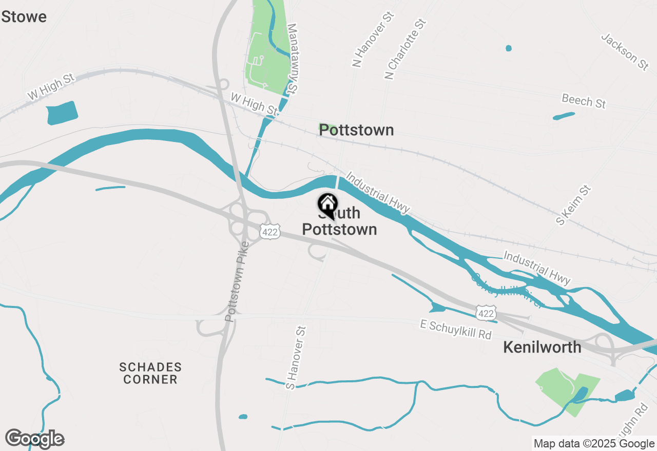 Map of 321 S Hanover Street, Pottstown, PA 19465