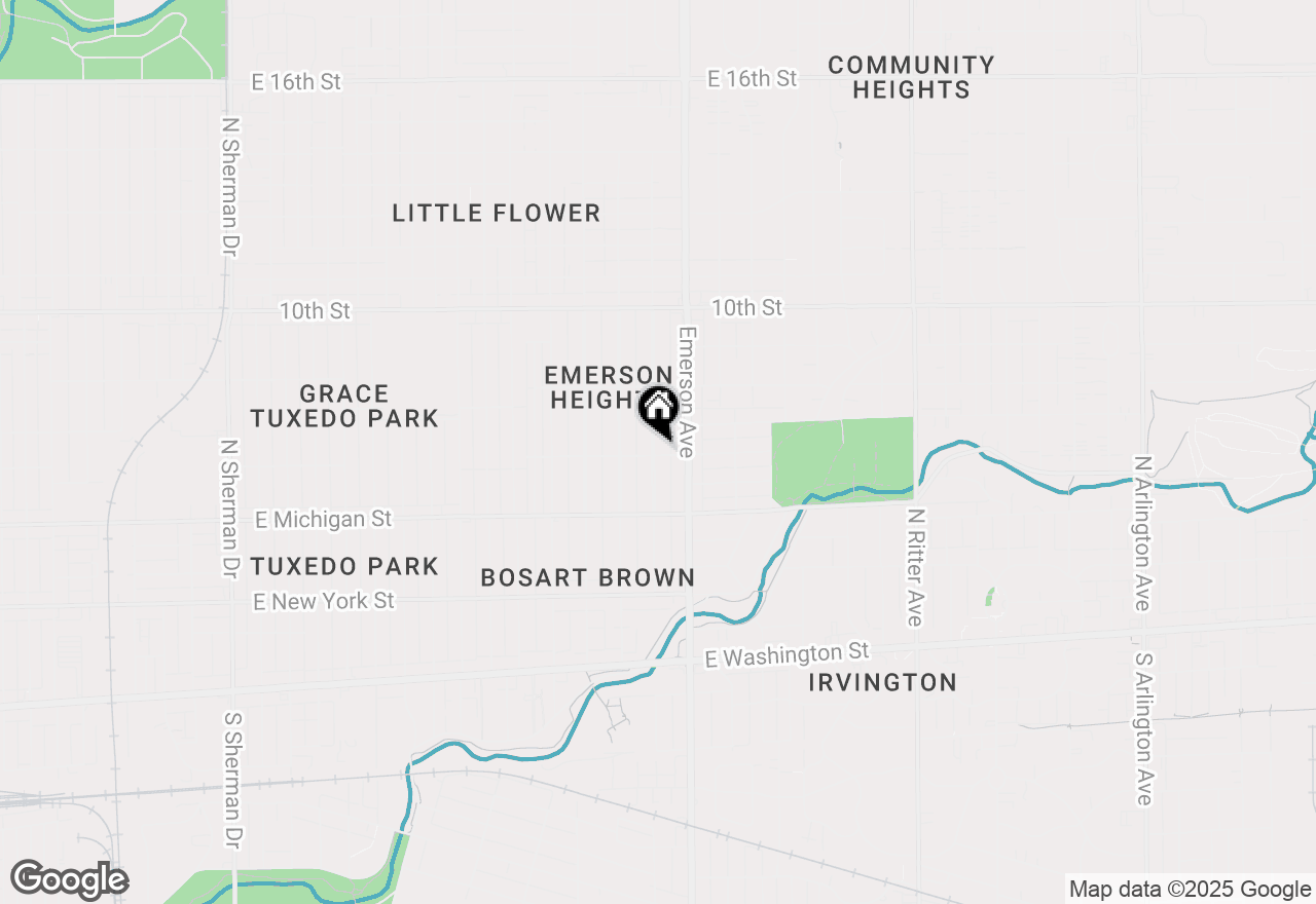 Map of 703 N Bancroft Street, Indianapolis, IN 46201