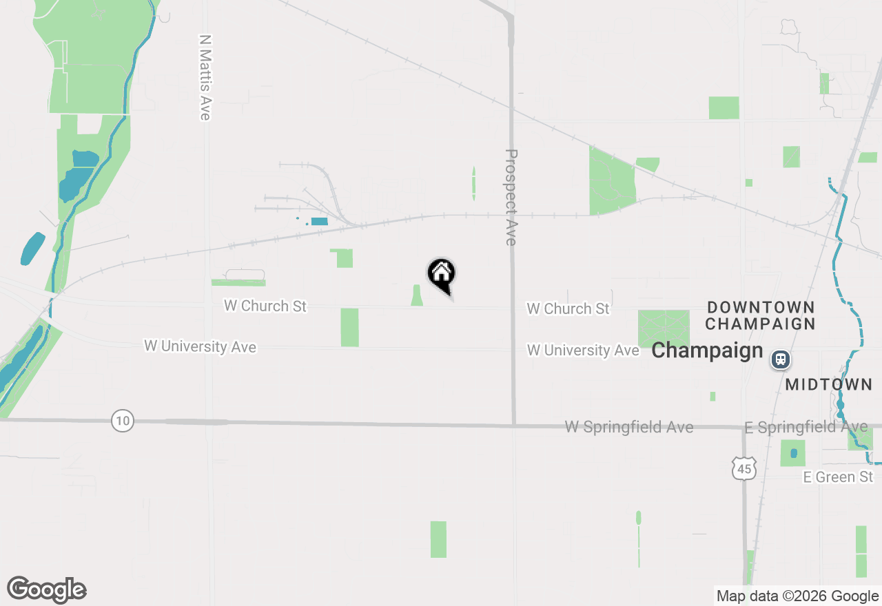 Map of 1020 W Church Street, Champaign, IL 61821