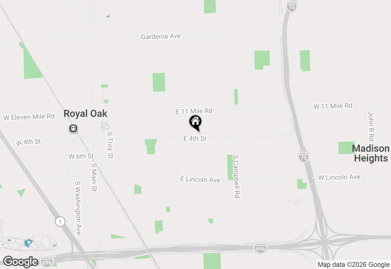 Map of 1221 E 4th Street, Royal Oak, MI 48067