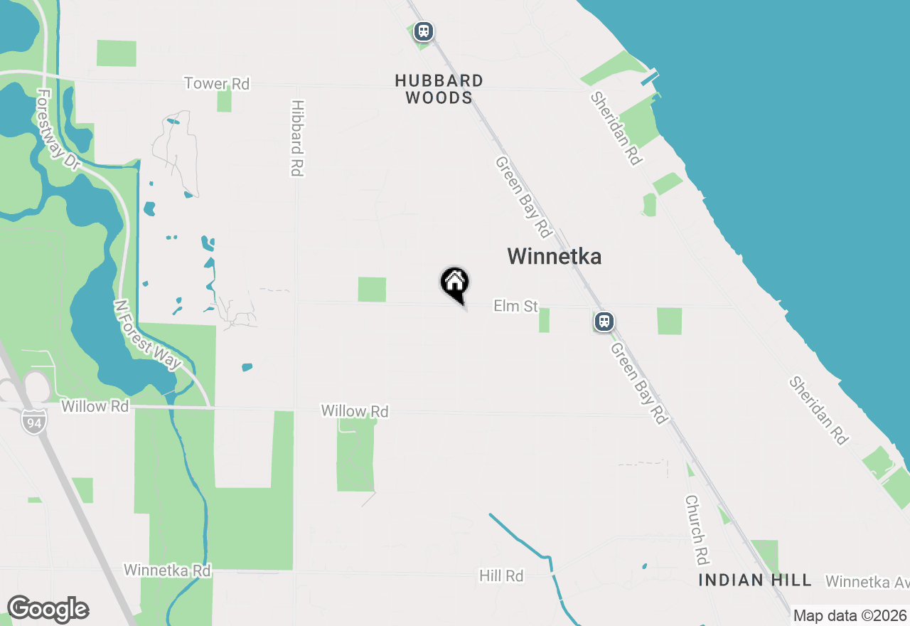 Map of 1004 Elm Street, Winnetka, IL 60093