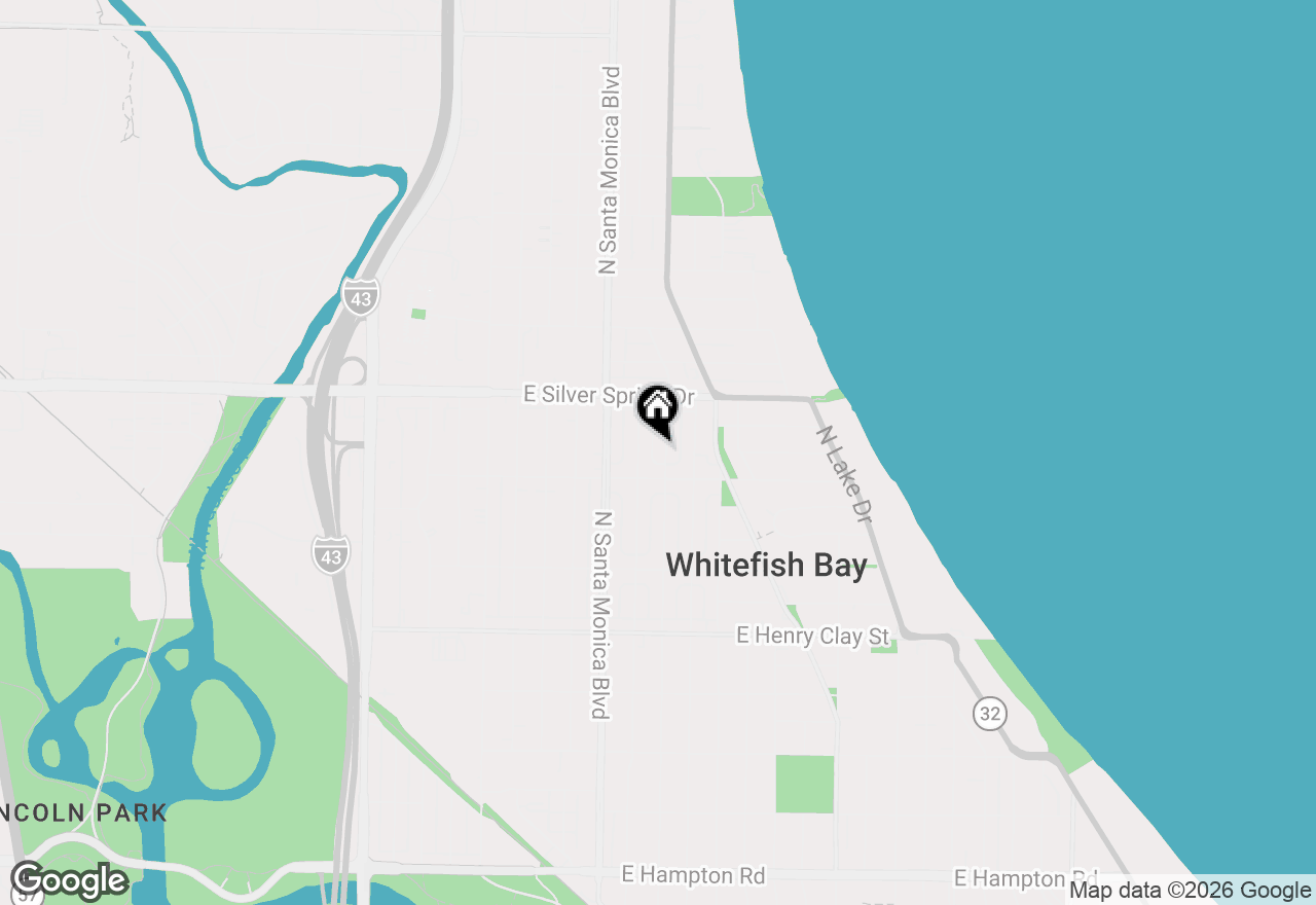 Map of 5531 N Diversey Blvd, Whitefish Bay, WI 53217