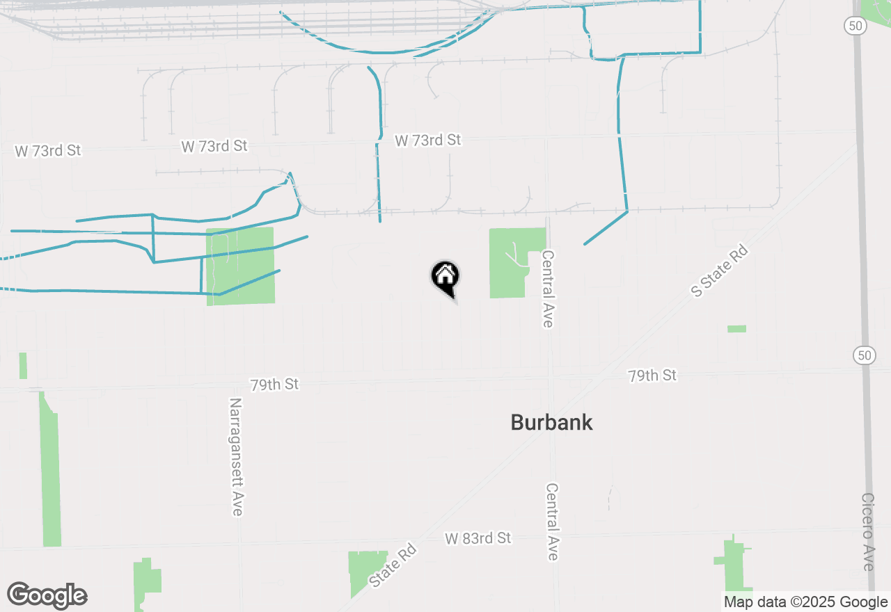 Map of 7704 Monitor Avenue, Burbank, IL 60459