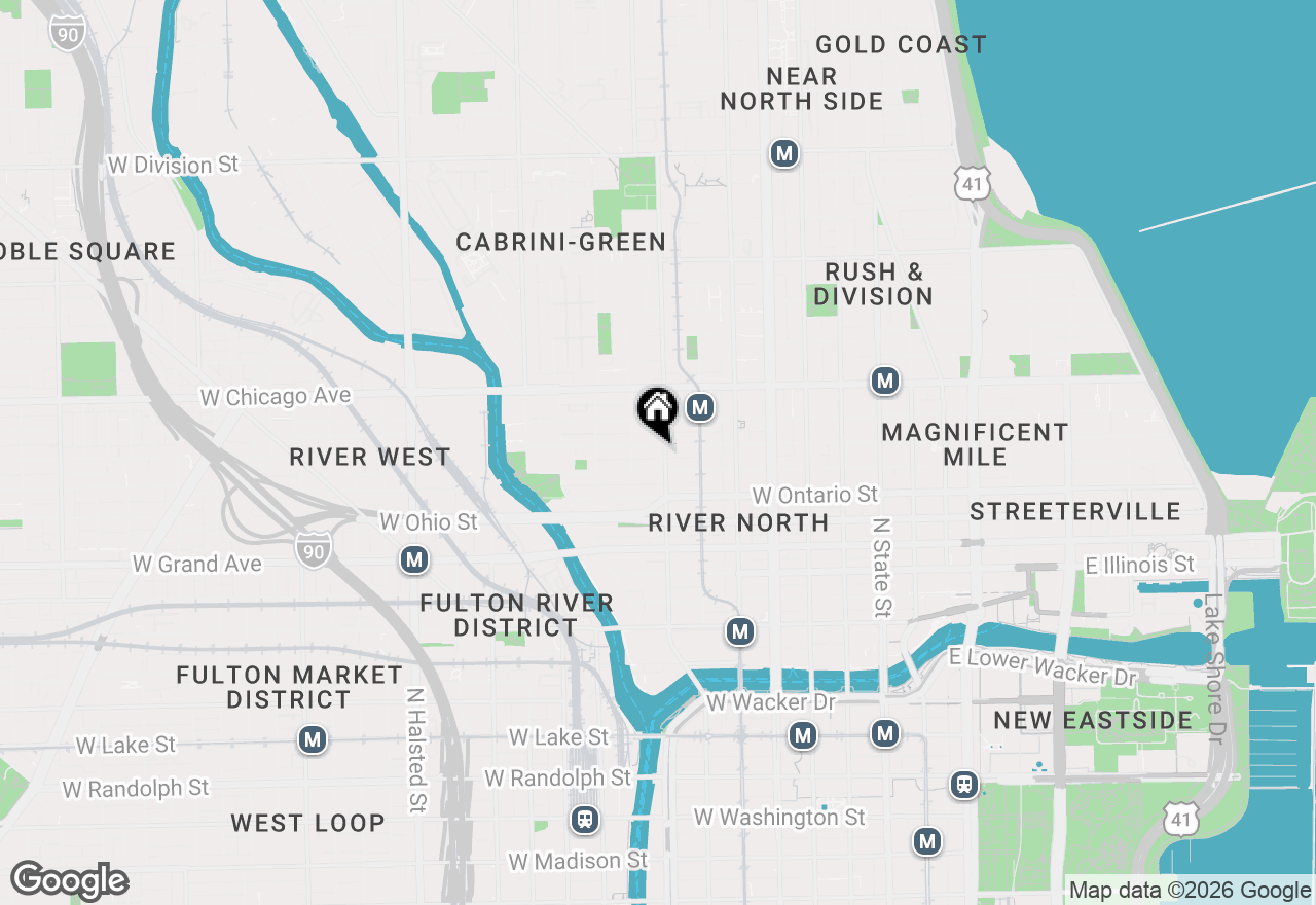 Map of 674 N Orleans Street #1, Chicago, IL 60654