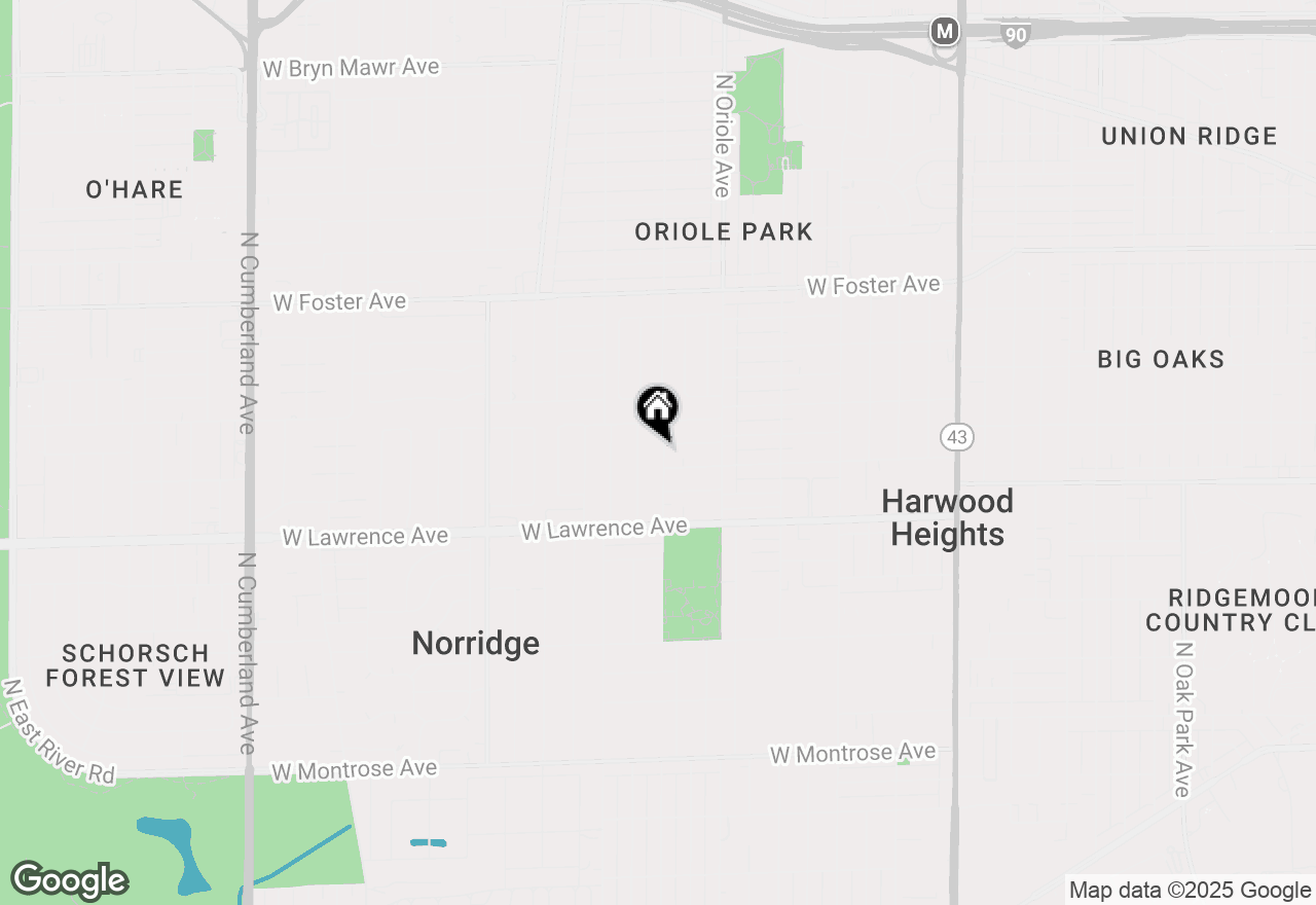 Map of 4916 N Overhill Avenue, Norridge, IL 60706