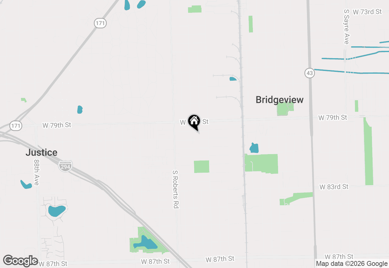 Map of 7849 W 79th Place, Bridgeview, IL 60455