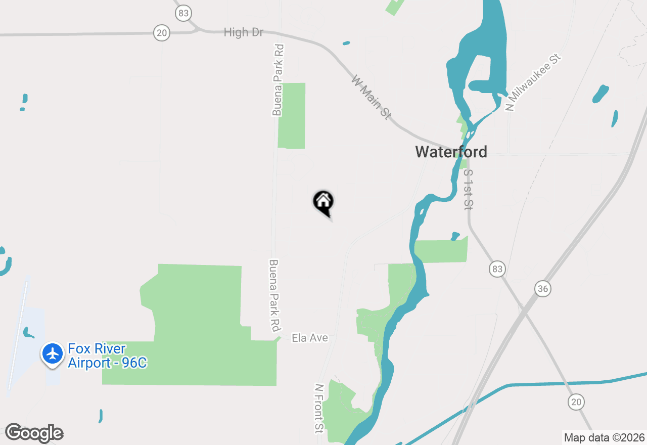 Map of 792 Willow Bend Dr, Waterford, WI 53185
