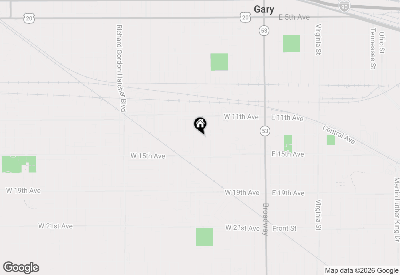 Map of 1313 Harrison Street, Gary, IN 46407