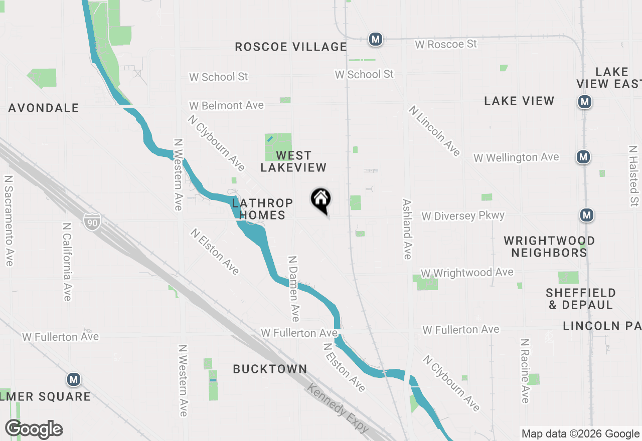 Map of 1915 W Diversey Parkway #402, Chicago, IL 60614