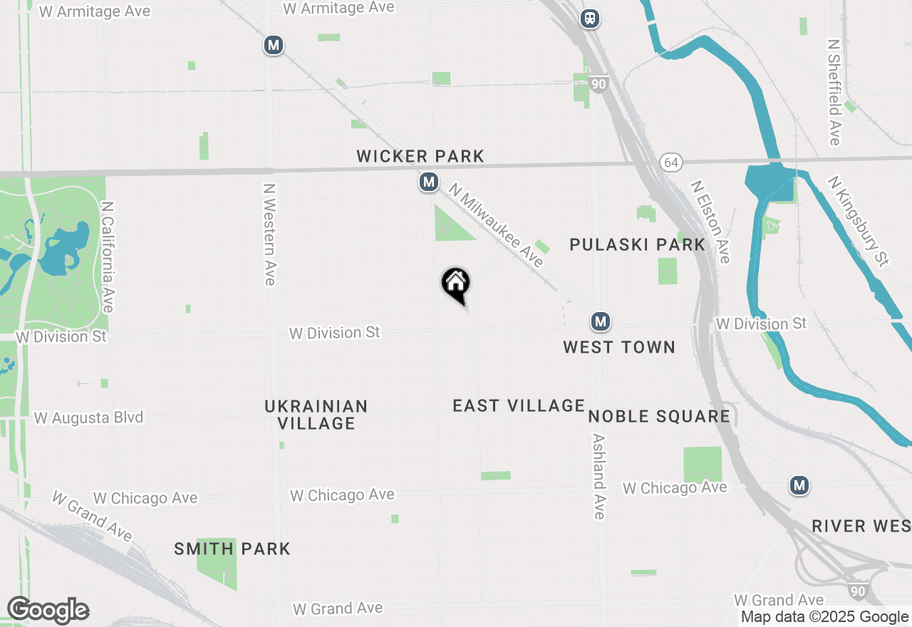 Map of 1929 W Crystal Street #1B, Chicago, IL 60622