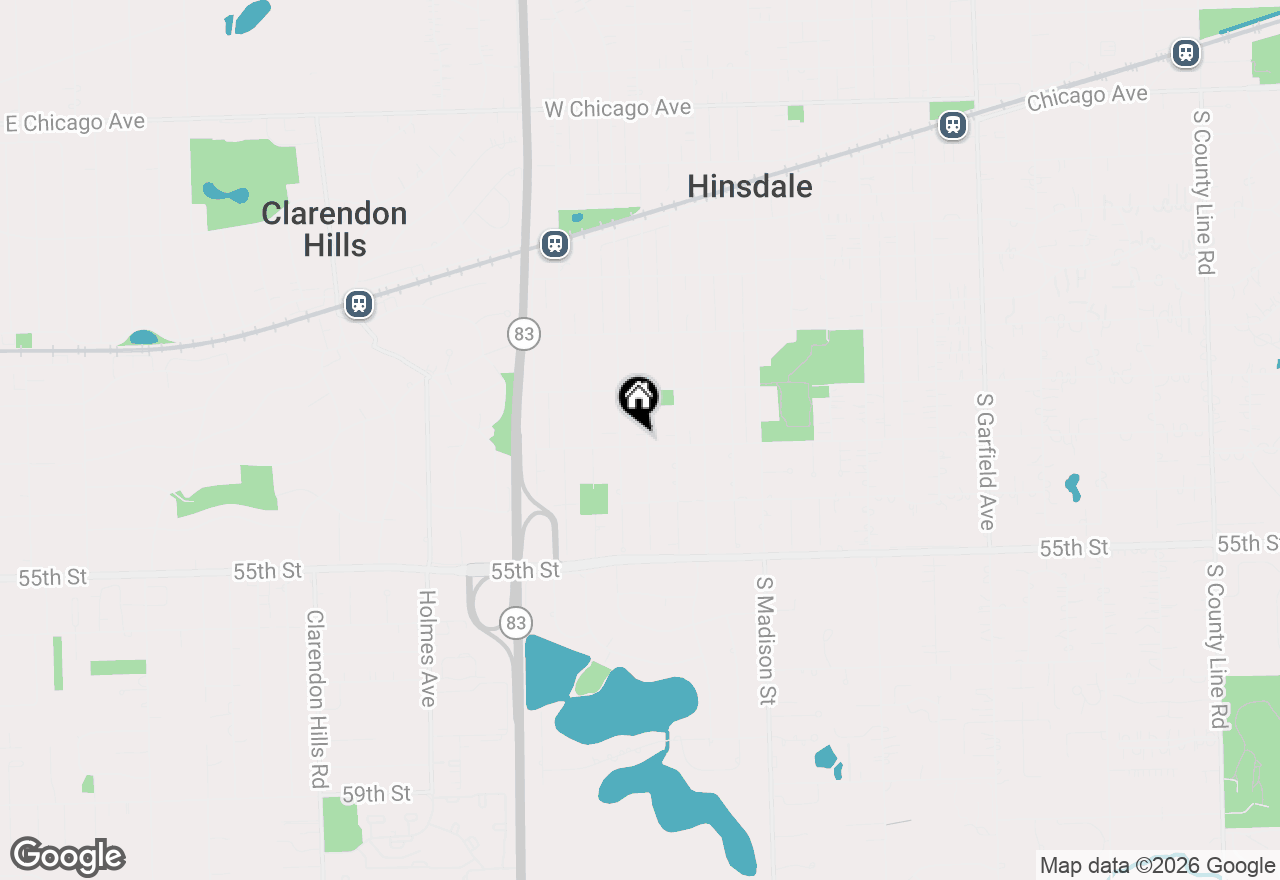 Map of 746 S Adams Street, Hinsdale, IL 60521