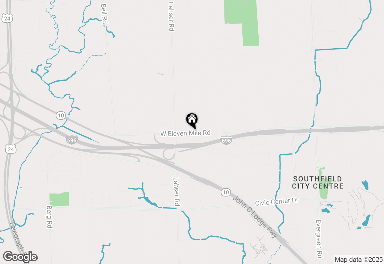 Map of 21650 W 11 Mile Road, Southfield, MI 48076