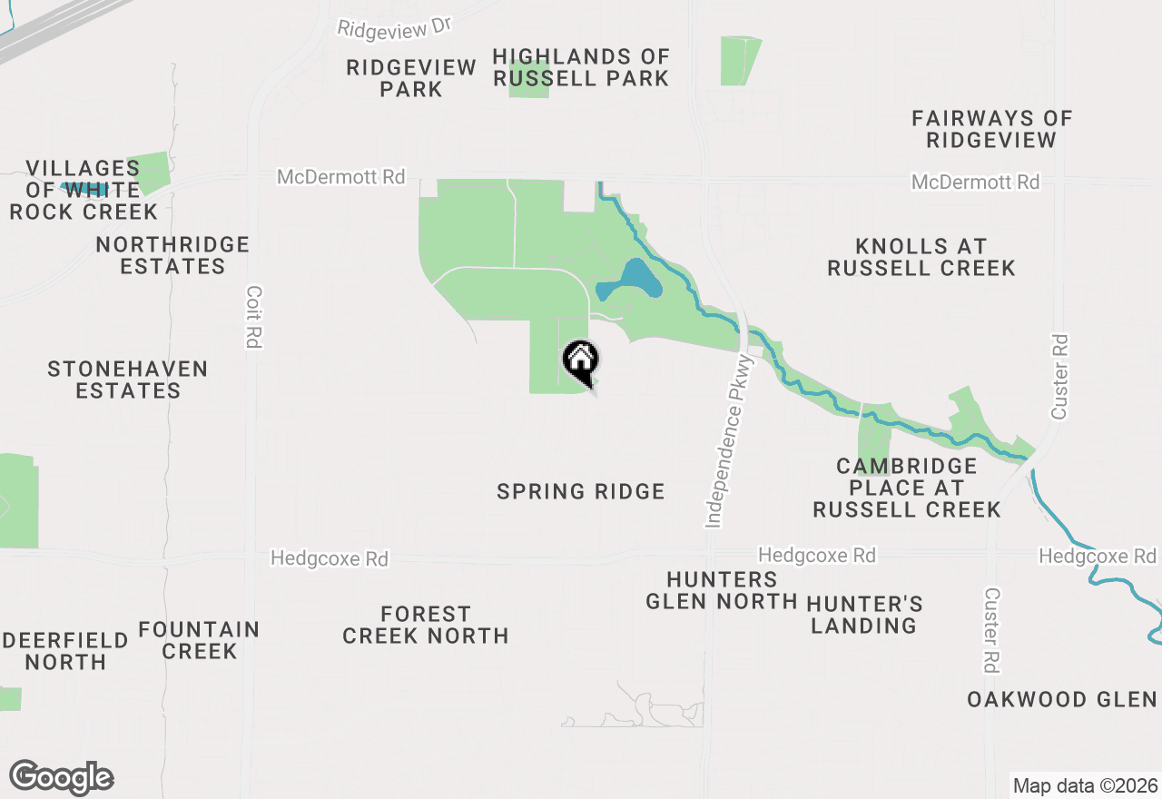 Map of 8316 Fountain Springs Drive, Plano, TX 75025