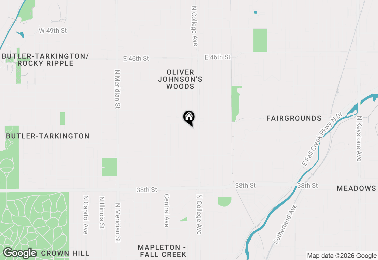 Map of 4168 Broadway Street, Indianapolis, IN 46205