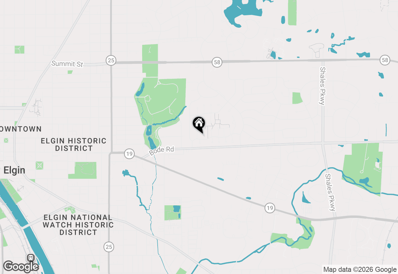 Map of 34 Highbury Drive, Elgin, IL 60120
