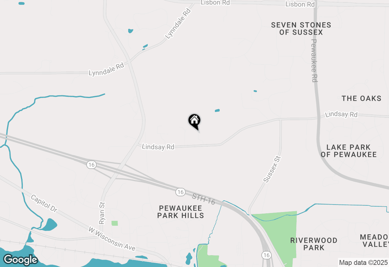 Map of N44W25902 Lindsay Rd, Pewaukee, WI 53072