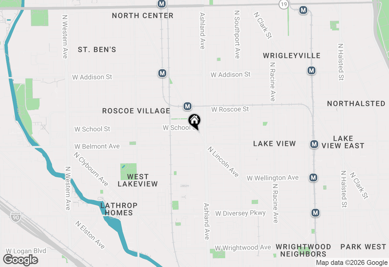 Map of 1636 W Melrose Street #101, Chicago, IL 60657