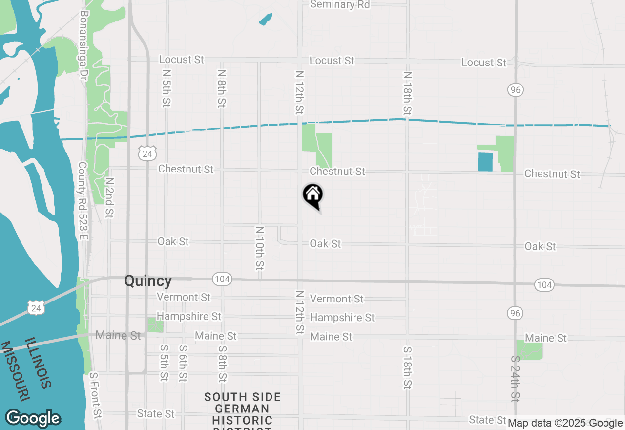 Map of 721 N 13th Street, Quincy, IL 62301