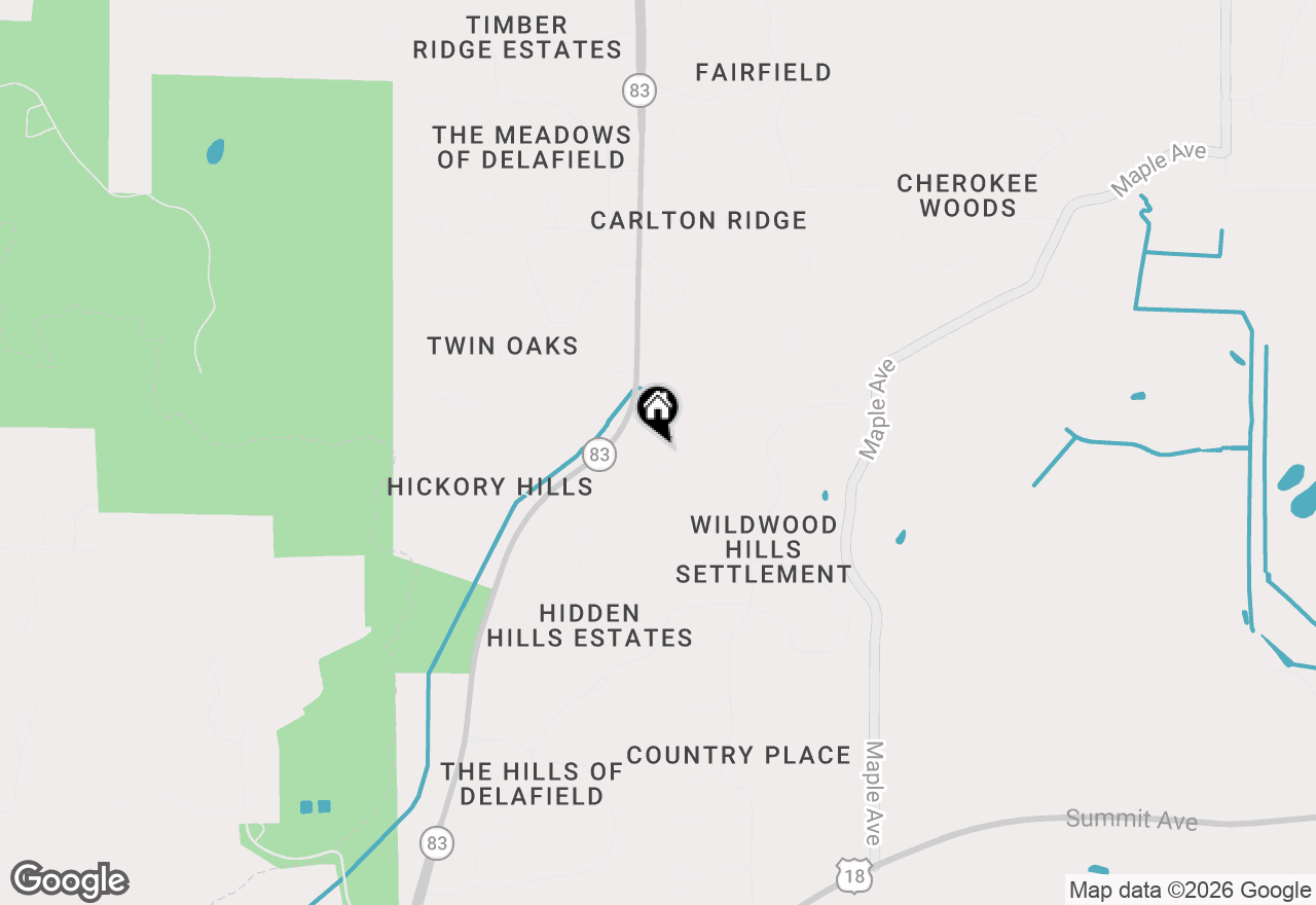 Map of S1W31448 Hickory Hollow Ct, Delafield, WI 53018