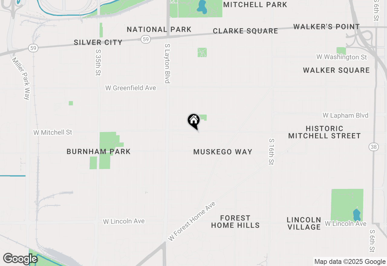 Map of 2411 W Mitchell St #2413, Milwaukee, WI 53204