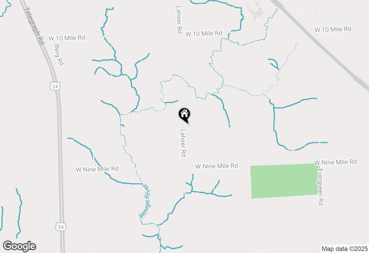 Map of 23574 Lahser Road, Southfield, MI 48033