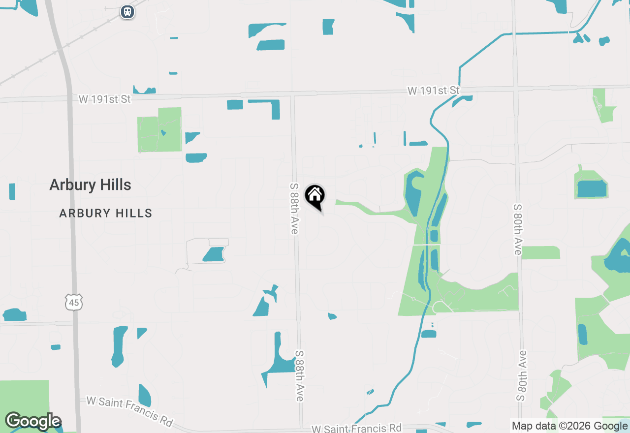 Map of 19518 Ridgemont Drive, Tinley Park, IL 60487