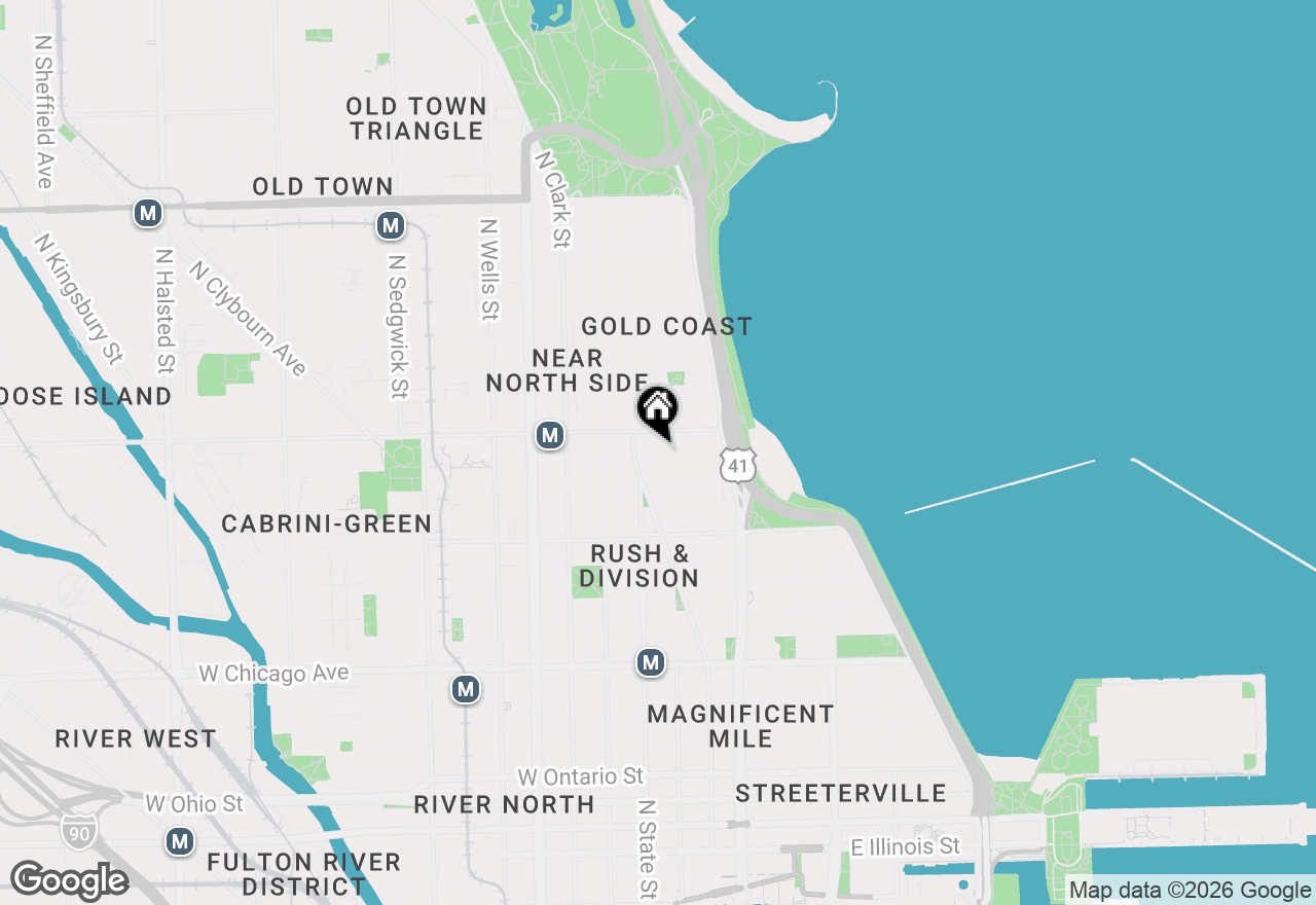Map of 22 E Elm Street, Chicago, IL 60611