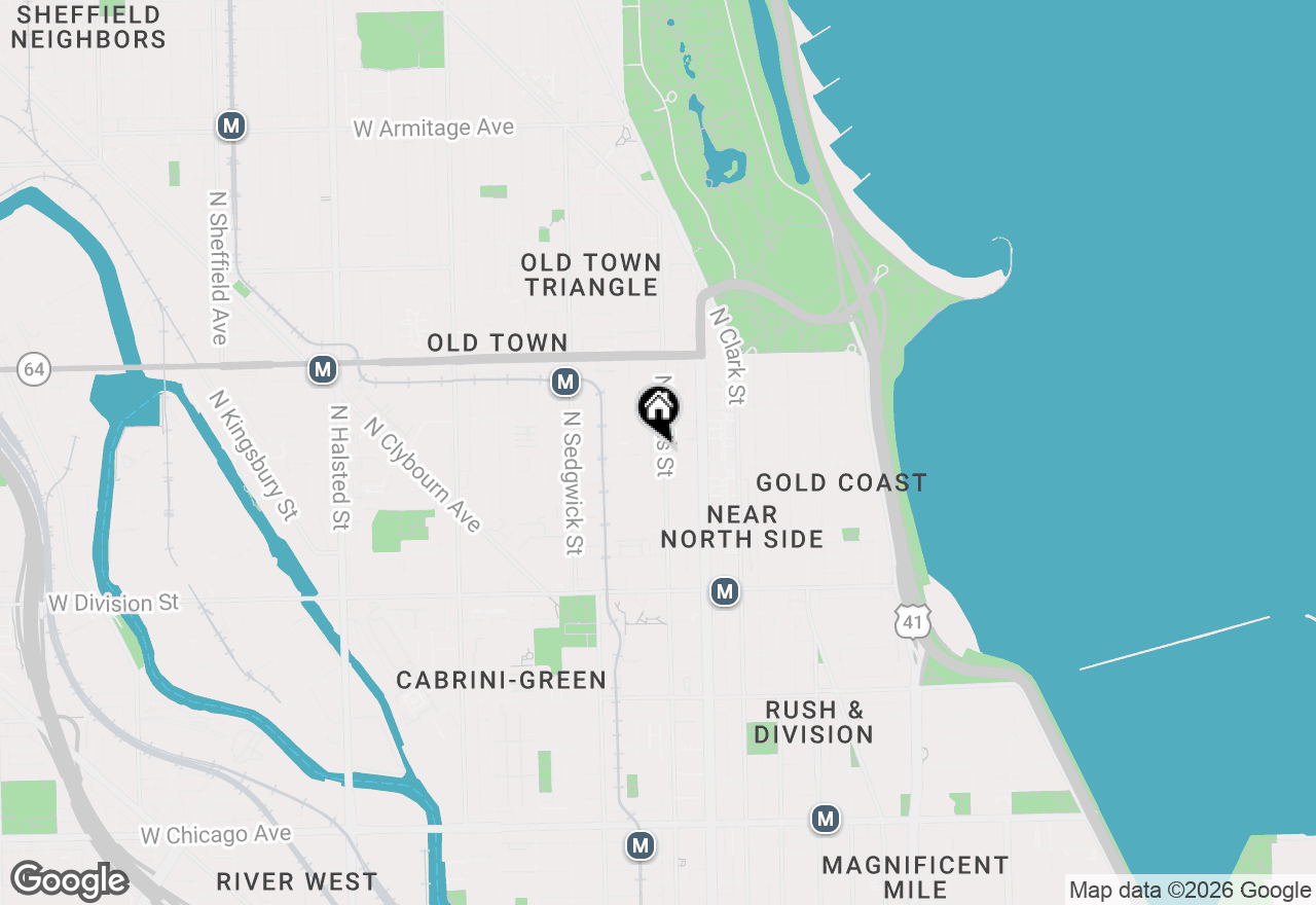 Map of 1414 N Wells Street #607, Chicago, IL 60610