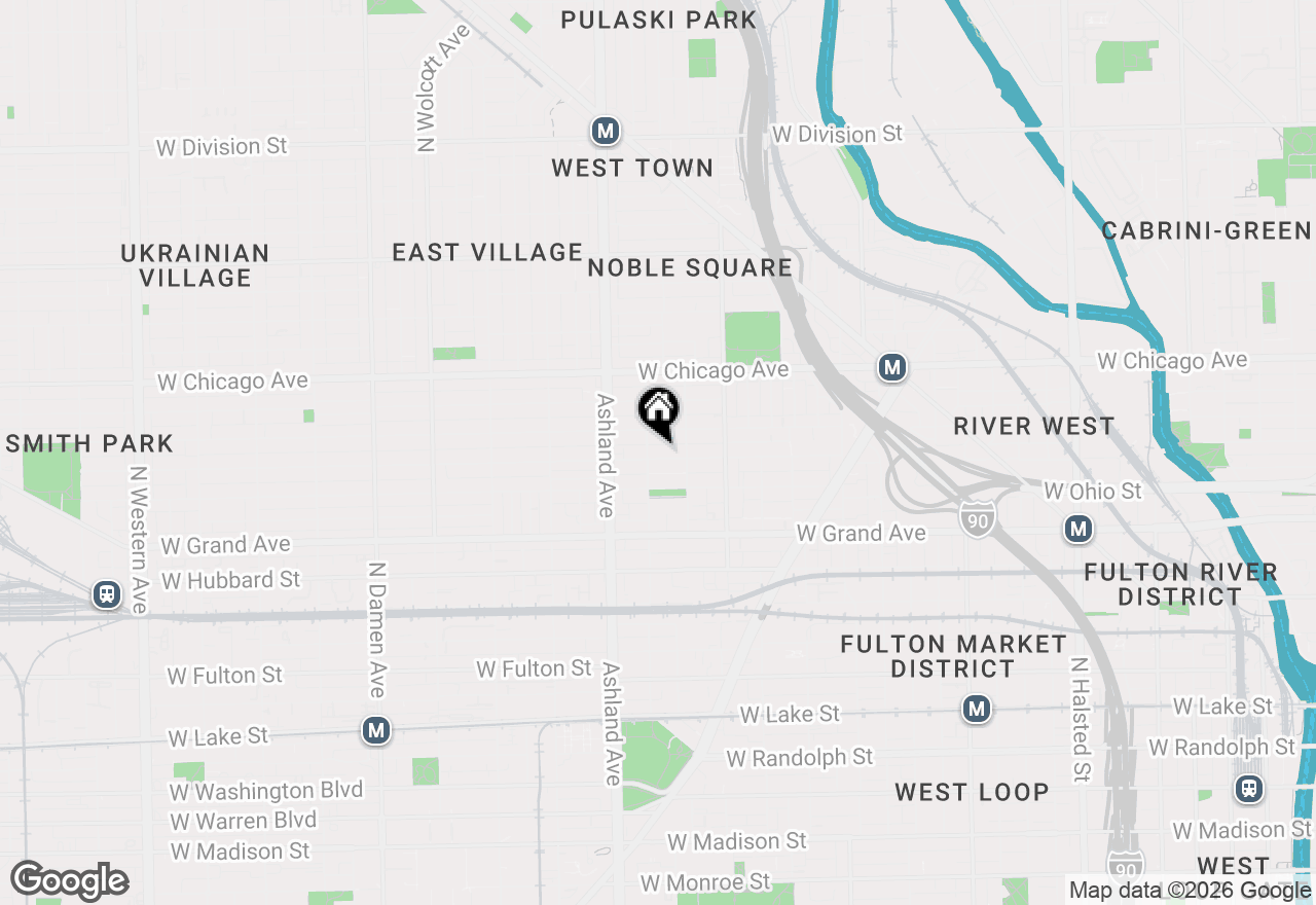 Map of 1472 W Erie Street #1F, Chicago, IL 60642
