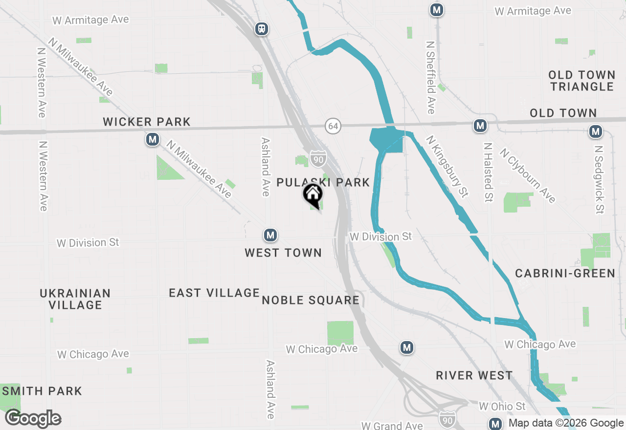 Map of 1249 N Cleaver Street #G, Chicago, IL 60642