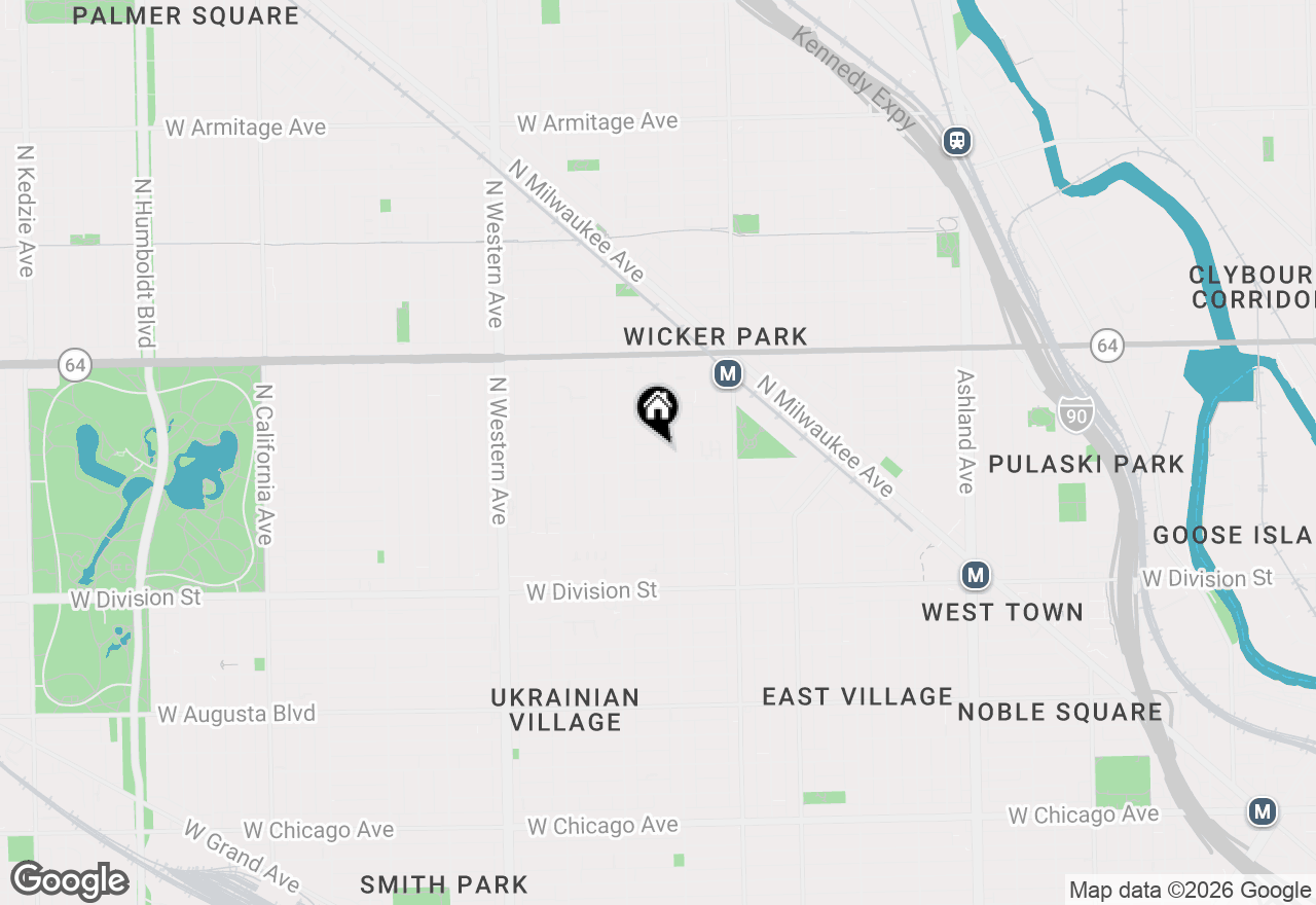 Map of 2118 W Schiller Street #2, Chicago, IL 60622