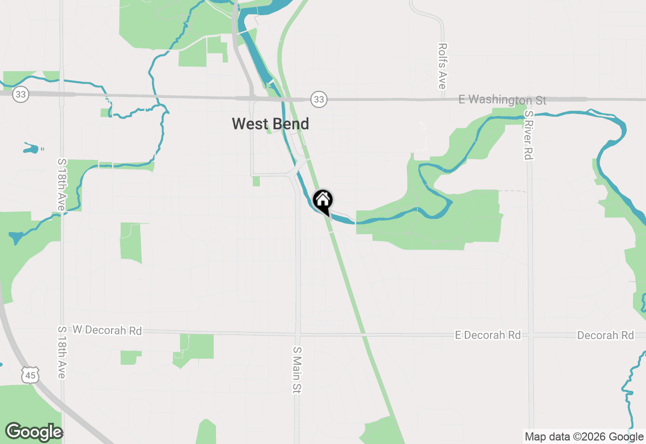 Map of 451 W Kilbourn Ave, West Bend, WI 53095