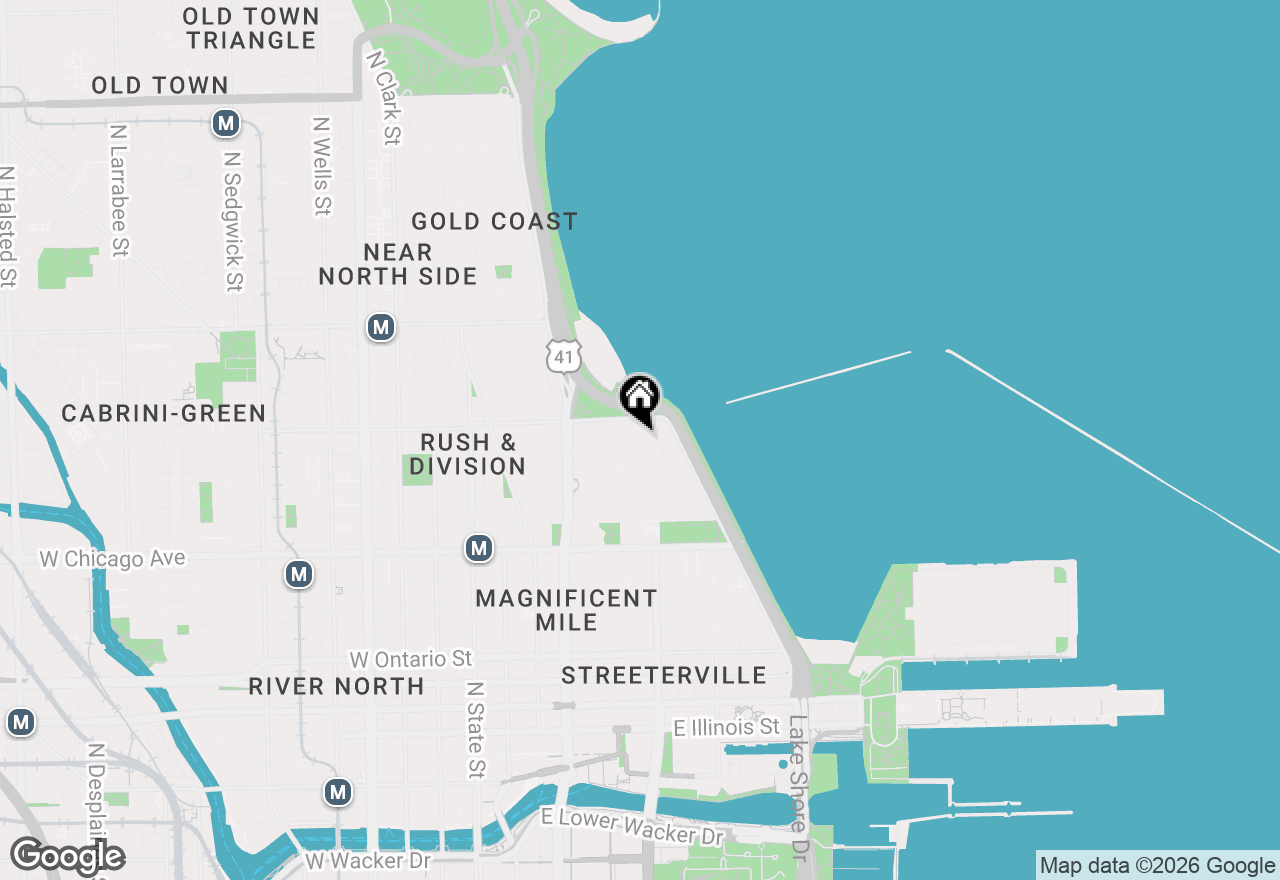 Map of 220 E Walton Place #9W, Chicago, IL 60611