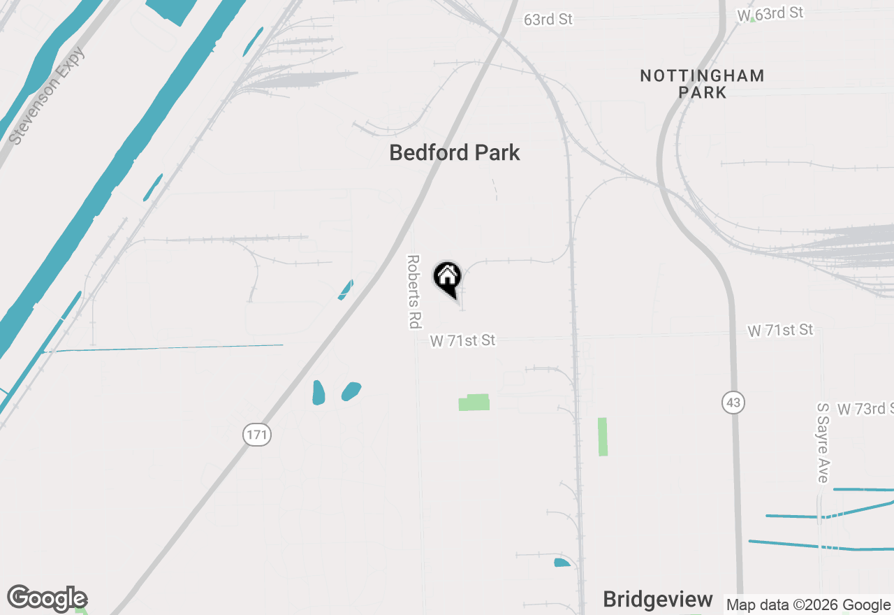 Map of 7915 W 70th Street, Bridgeview, IL 60455