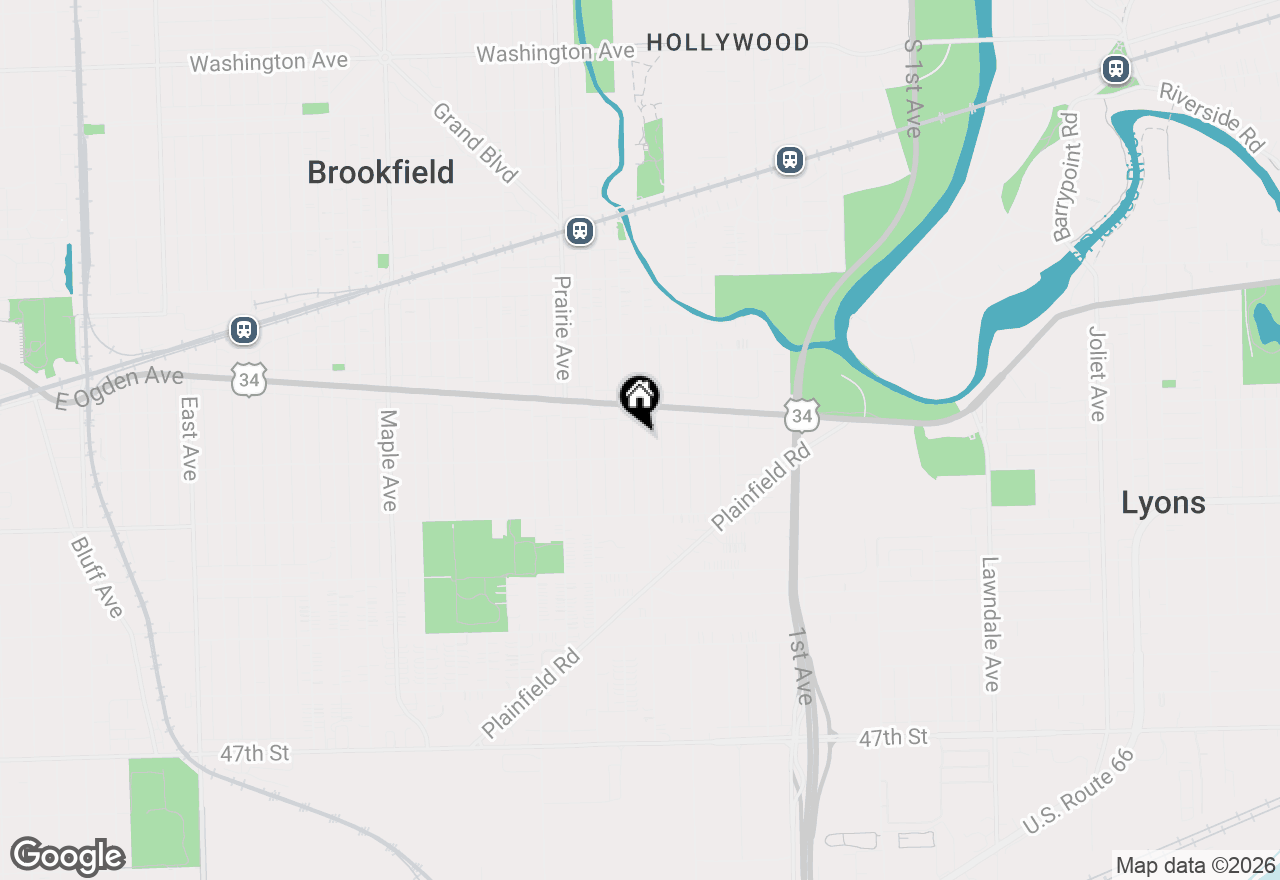 Map of 4138 Custer Avenue, Brookfield, IL 60513