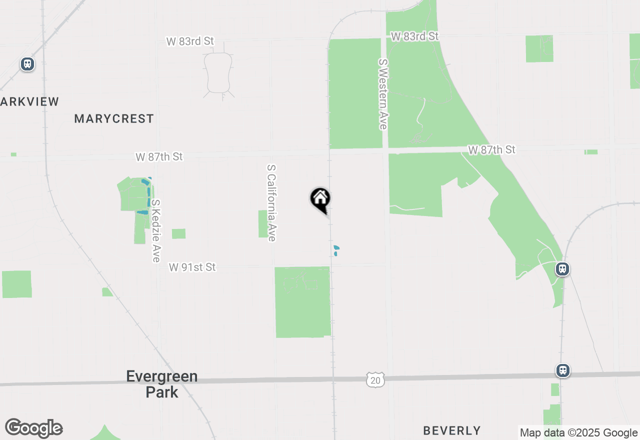 Map of 2612 W 89th Place, Evergreen Park, IL 60805