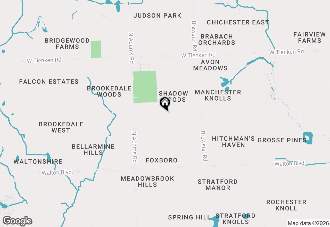 Map of 450 Timberline Drive, Rochester Hills, MI 48309