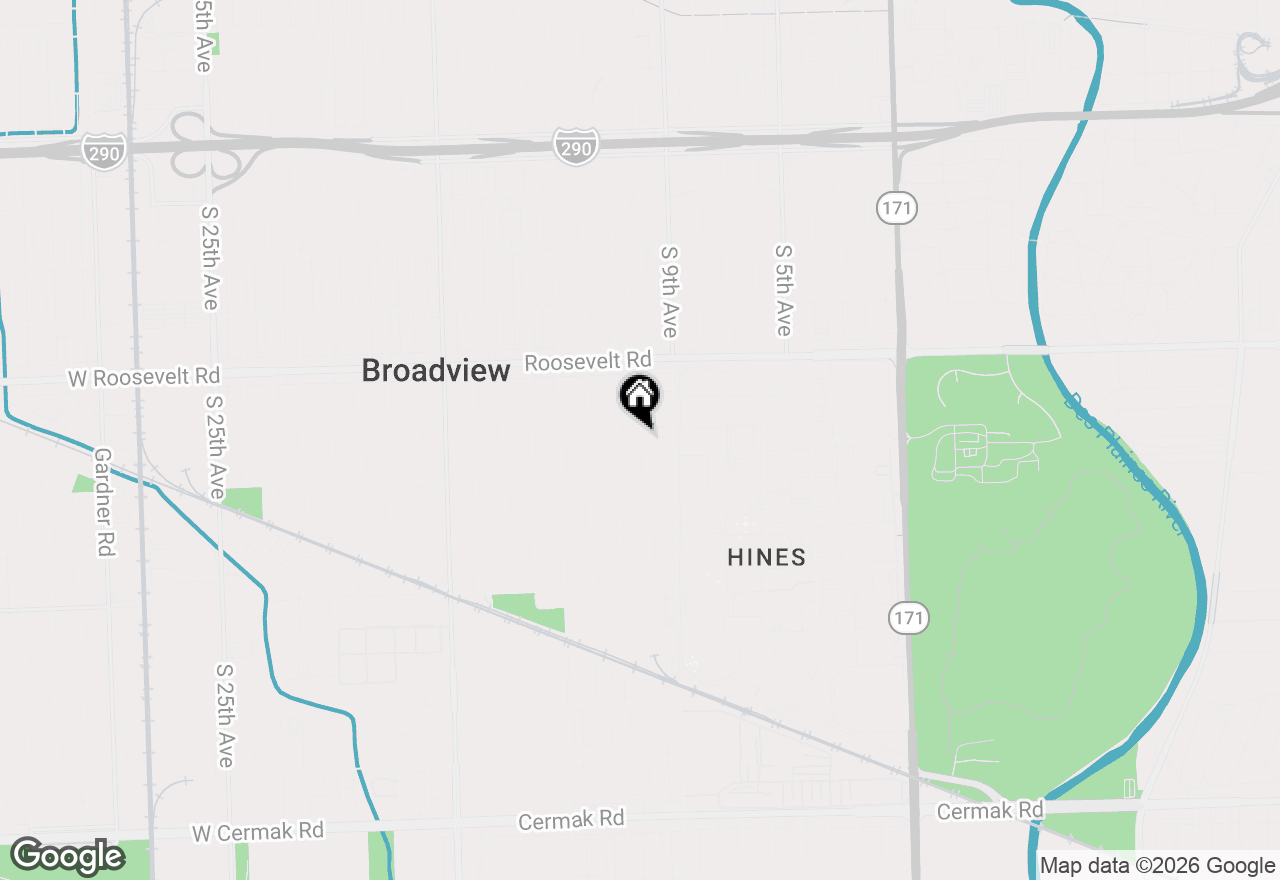 Map of 2316 S 10th Avenue, Broadview, IL 60155