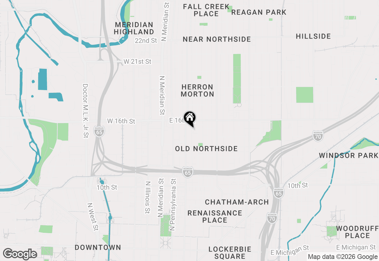 Map of 213-215 E 15th Street, Indianapolis, IN 46202