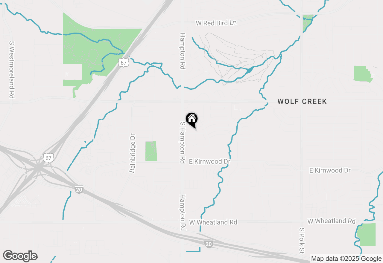 Map of 7340 S Hampton Road, Dallas, TX 75232